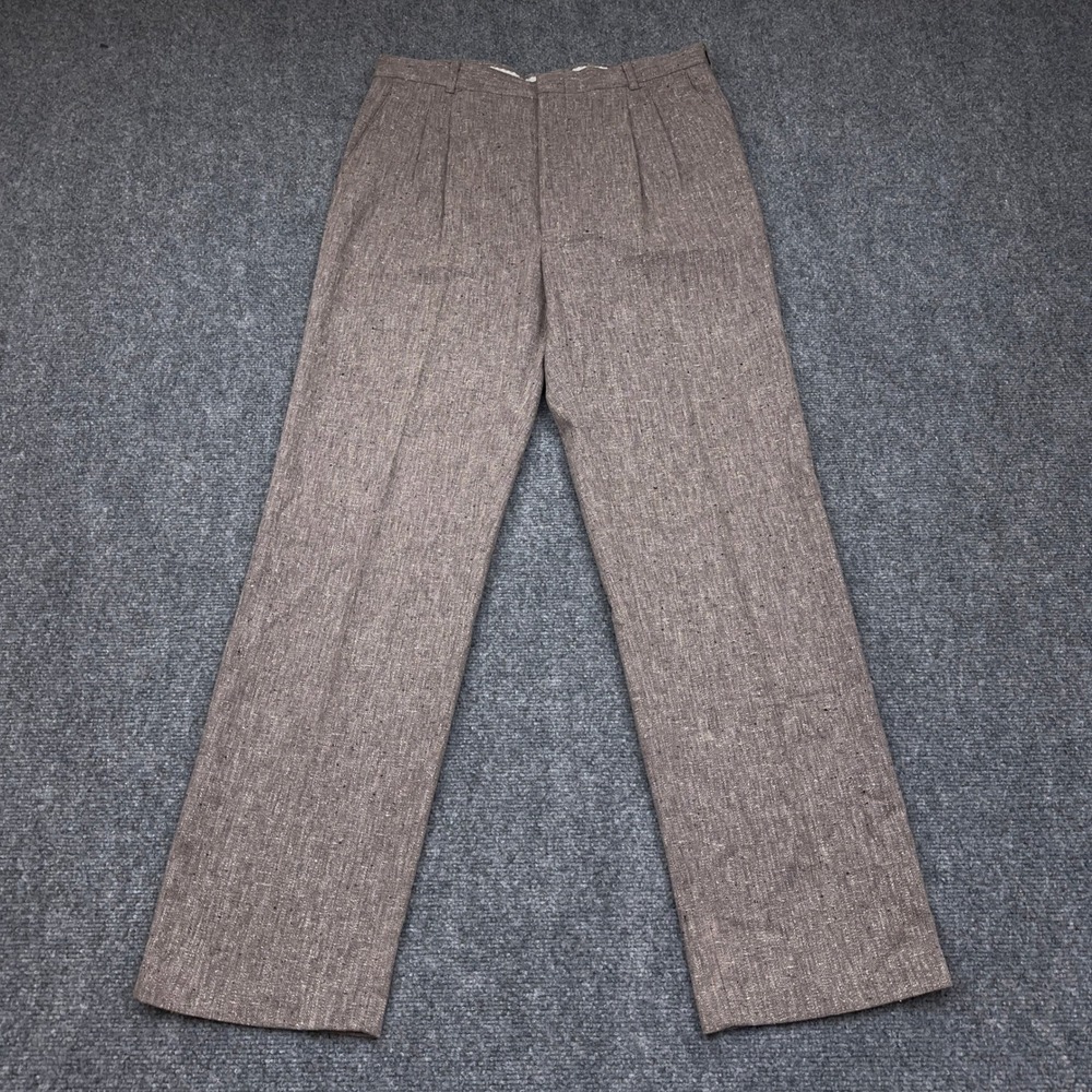 Levi's Trim Cut Trouser Men 32x31 Brown Herringbone Tweed 60s Vintage Dress Pant